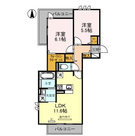 2階の間取り図