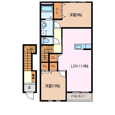 2階の間取り図
