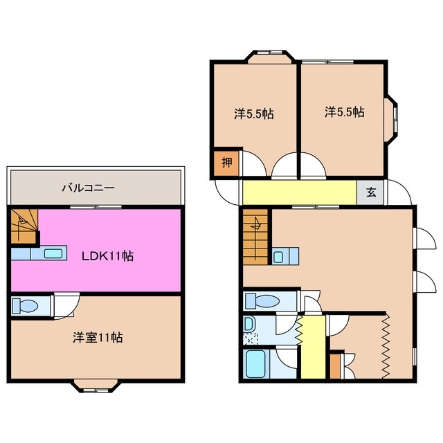 -階の間取り図