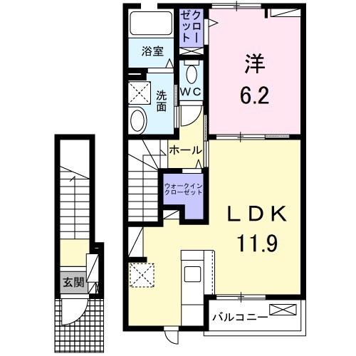 2階の間取り図