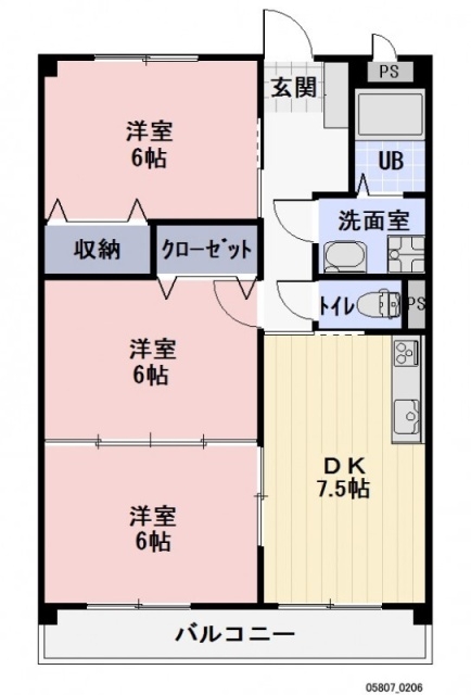 3階の間取り図
