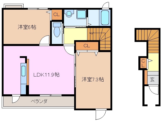 2階の間取り図