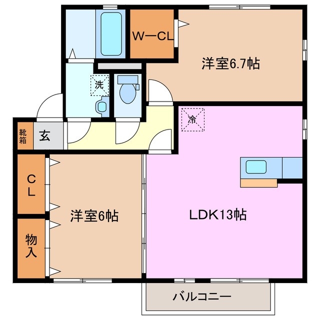 2階の間取り図