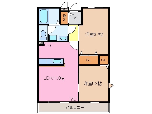 2階の間取り図