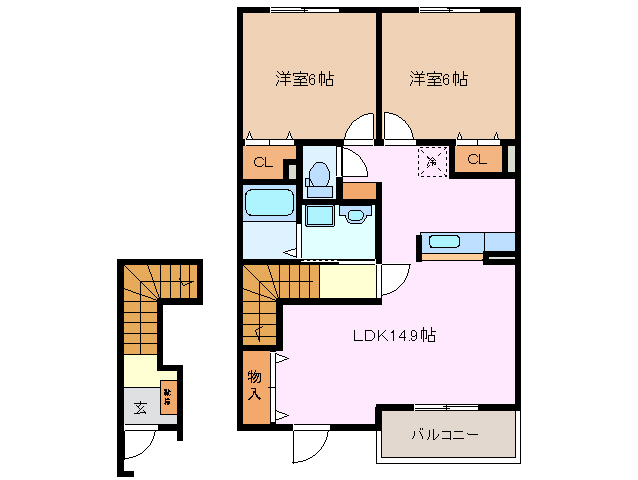 2階の間取り図