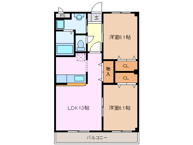 2階の間取り図