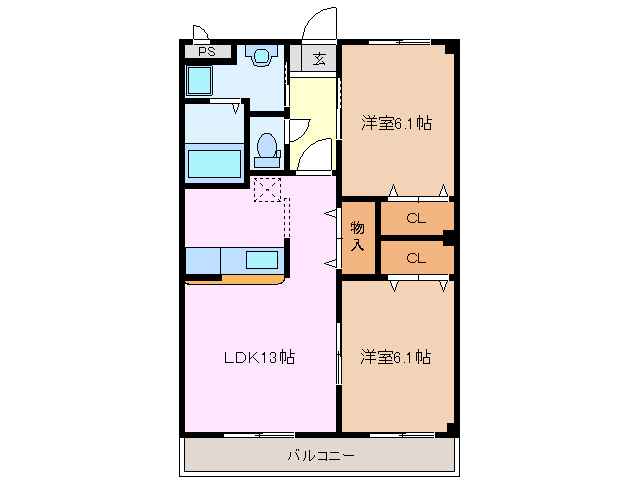 2階の間取り図