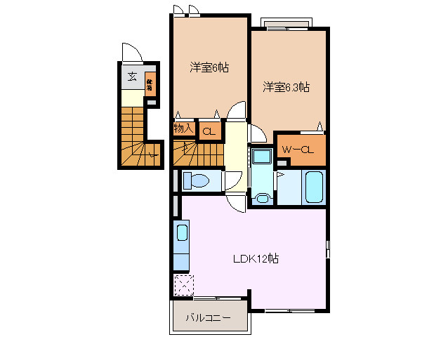 2階の間取り図