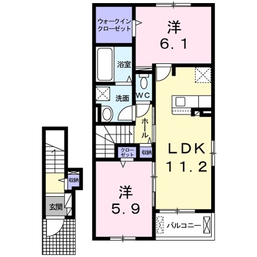 2階の間取り図