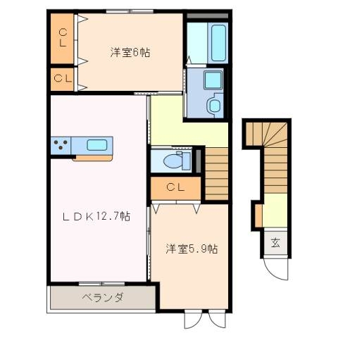 2階の間取り図