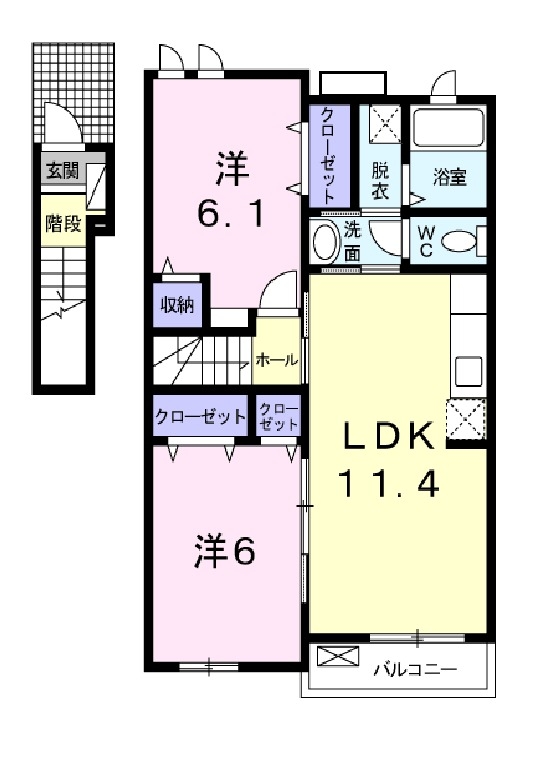 2階の間取り図