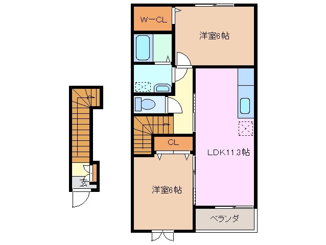 2階の間取り図