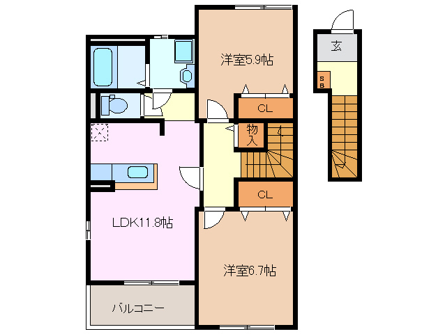 2階の間取り図