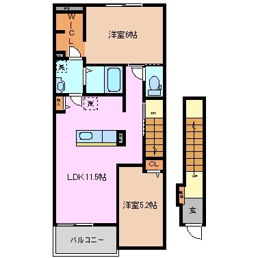 2階の間取り図