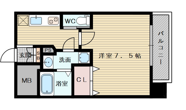 １Ｋタイプのお部屋です
