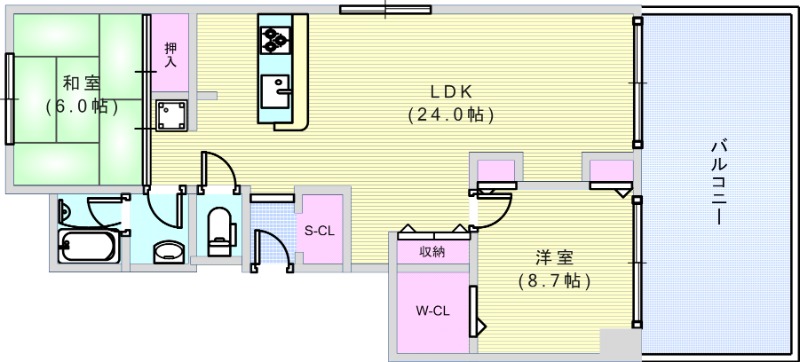 カウンターキッチンの広いリビング♪