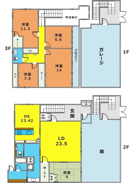 -階の間取り図