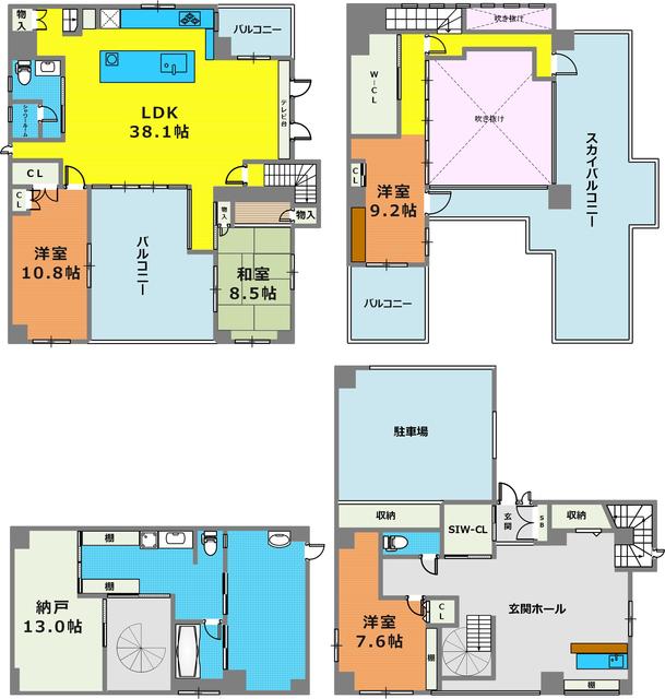 -階の間取り図