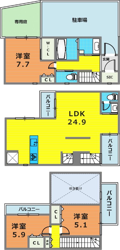 -階の間取り図