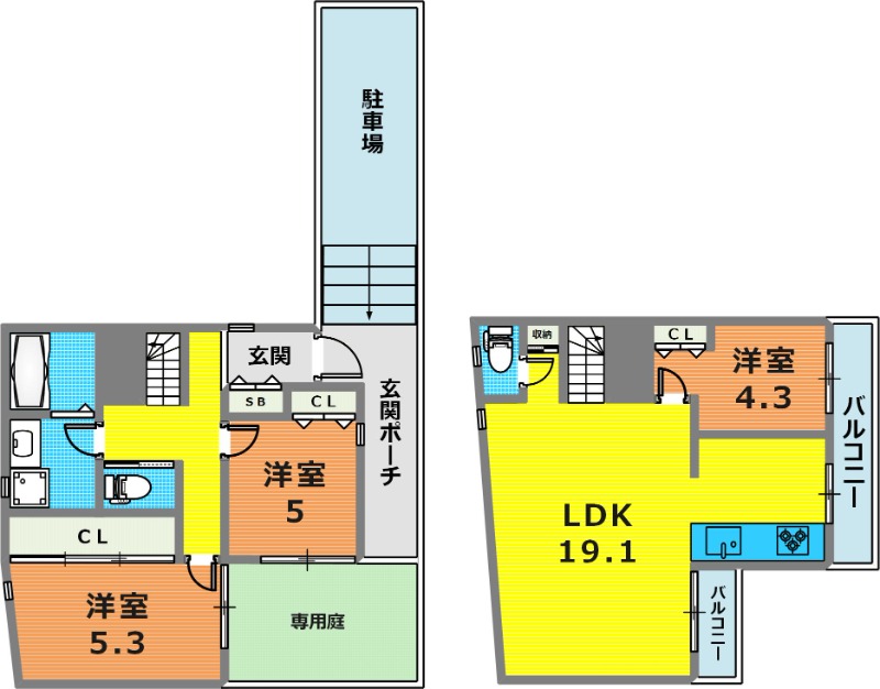 -階の間取り図