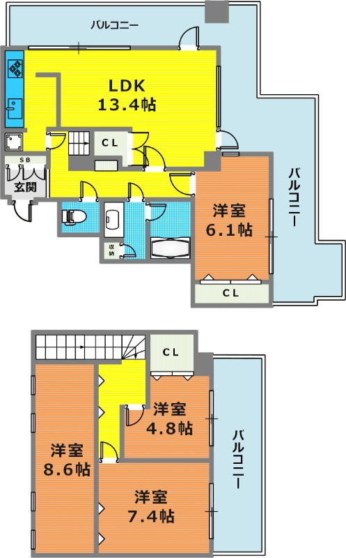 4階の間取り図