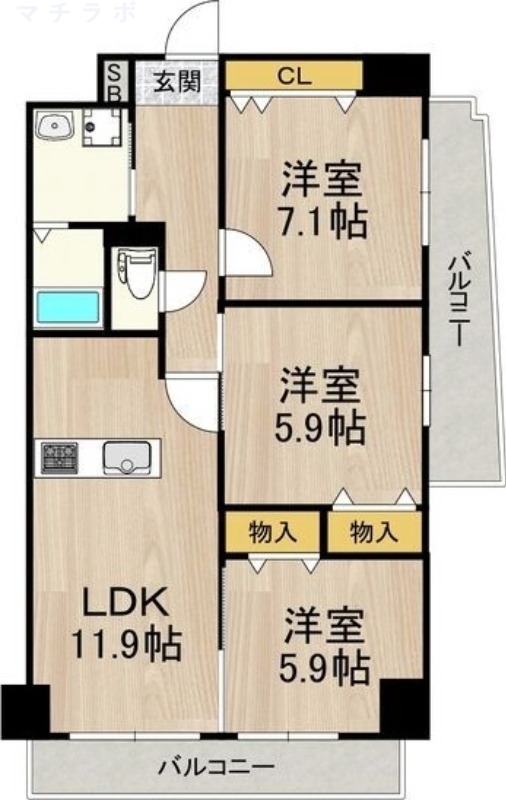 8階の間取り図