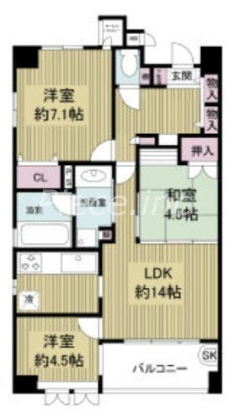 6階の間取り図