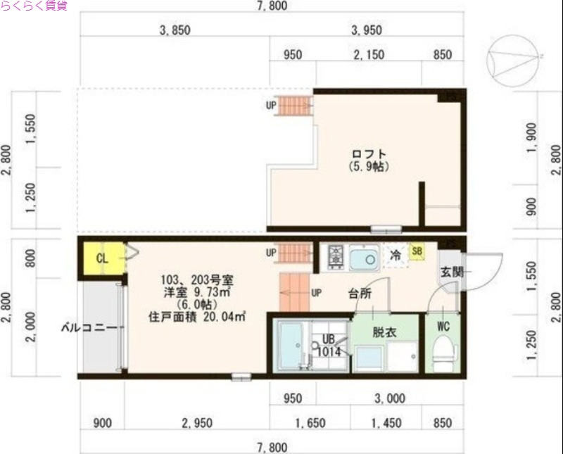 2階の間取り図
