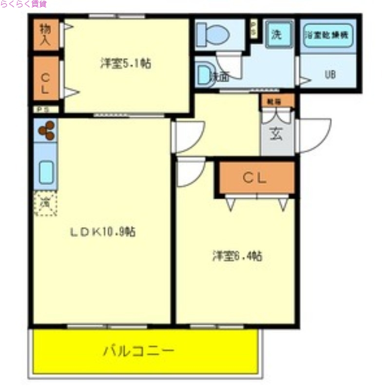 2階の間取り図