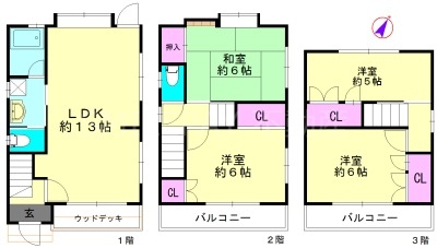 -階の間取り図