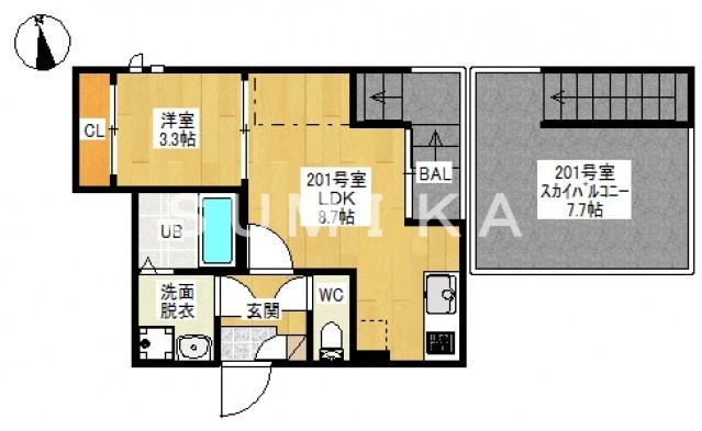 2階の間取り図