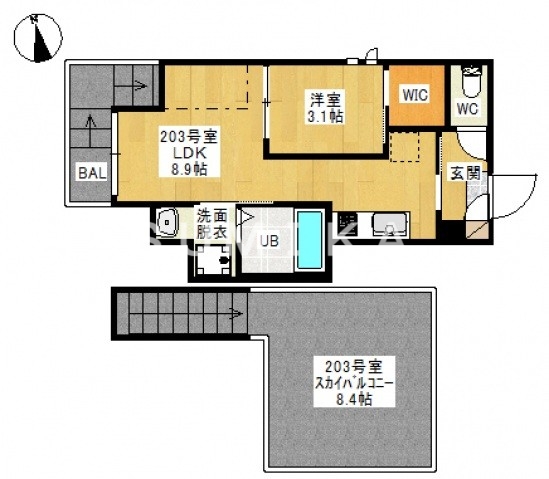 2階の間取り図