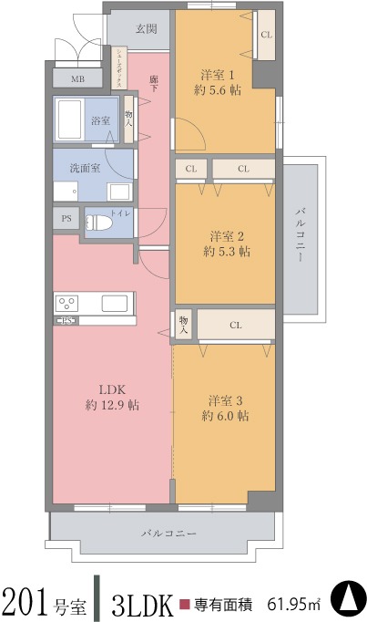 2階の間取り図