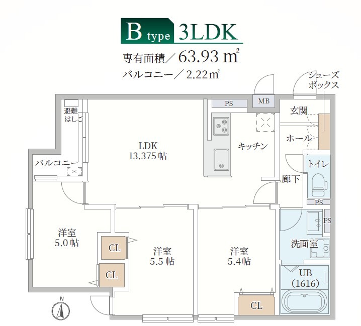 2階の間取り図