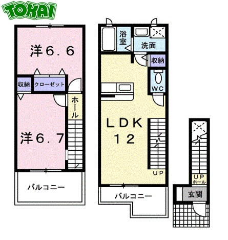2階の間取り図