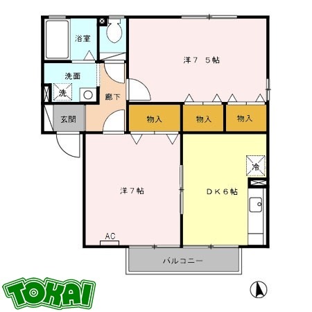 2階の間取り図
