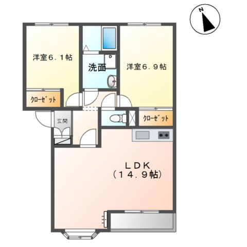 2階の間取り図