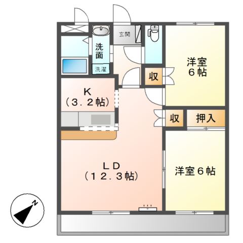 2階の間取り図