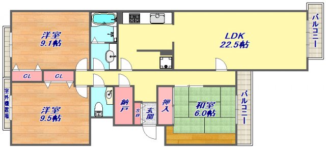 1階の間取り図