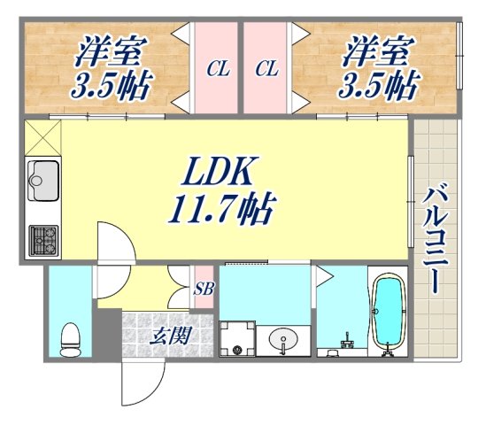 2階の間取り図