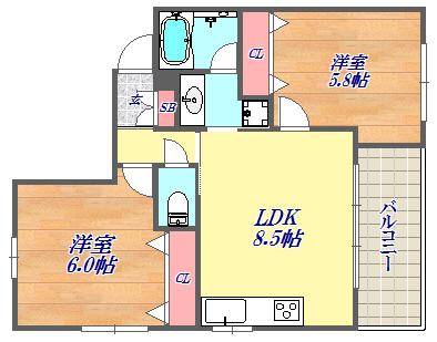 2階の間取り図