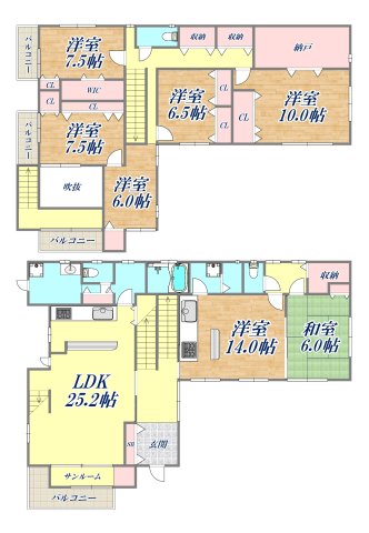 -階の間取り図