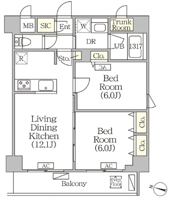 4階の間取り図