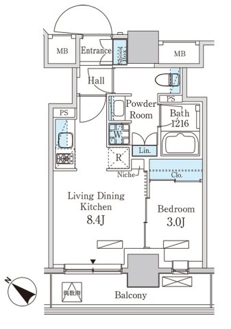 8階の間取り図
