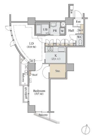 8階の間取り図