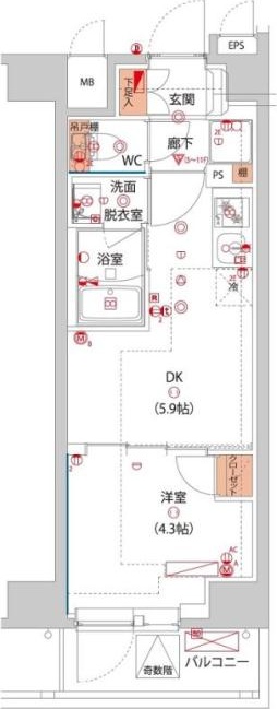 6階の間取り図