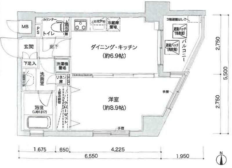 6階の間取り図