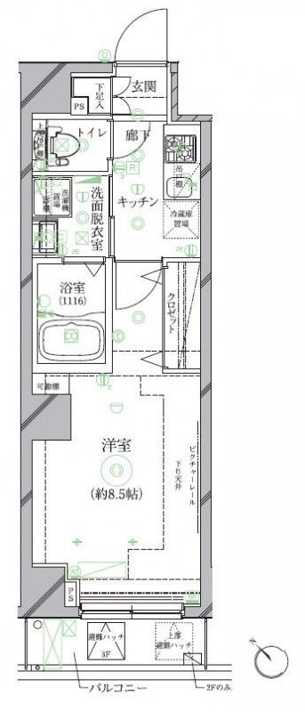2階の間取り図