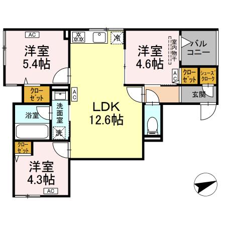 2階の間取り図