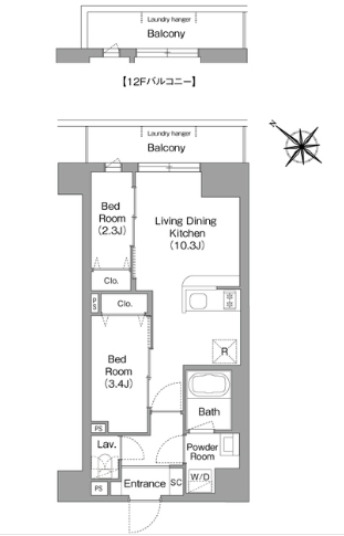 2階の間取り図
